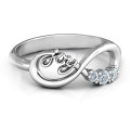 Joy Infinity Ring with 3 Stones Joy Infinity Ring with three stone settings