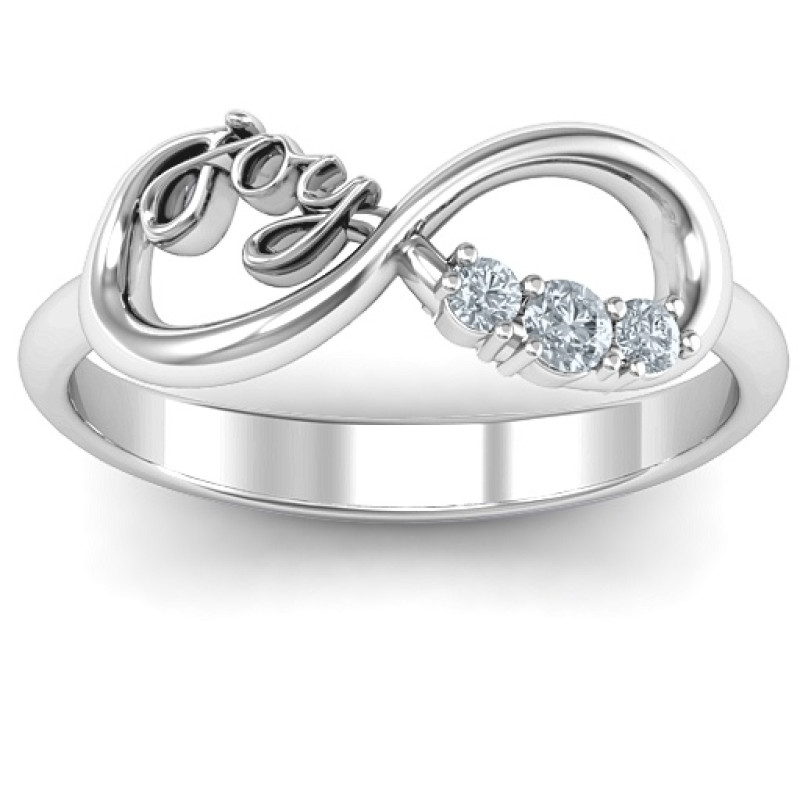 Joy Infinity Ring with 3 Stones Joy Infinity Ring with three stone settings