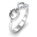 Joy Infinity Ring with 3 Stones Joy Infinity Ring with three stone settings