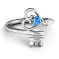 Key to Her Heart Ring with heart-cut centre stone
