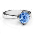 Large stone solitaire ring with a round centre stone