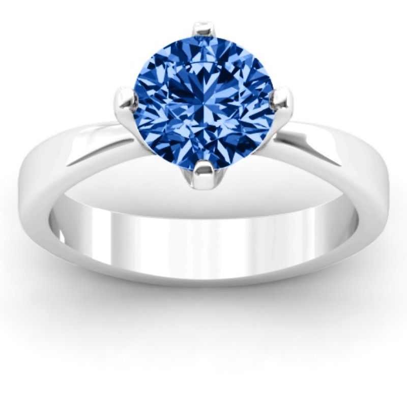 Large stone solitaire ring detail view