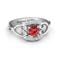 Lasting Love Promise Ring with round centre stone and accent stones