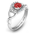 Lasting Love Promise Ring with round centre stone and accent stones