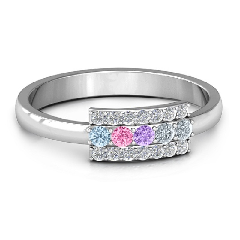 Layers Of Light Custom Engraved Ring Layers Of Light Ring with three layers of accent stones