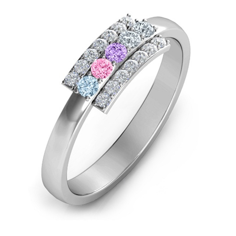 Layers Of Light Custom Engraved Ring Layers Of Light Ring with three layers of accent stones