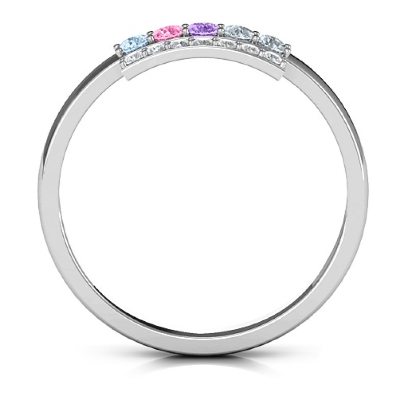 Layers Of Light Custom Engraved Ring Layers Of Light Ring with three layers of accent stones