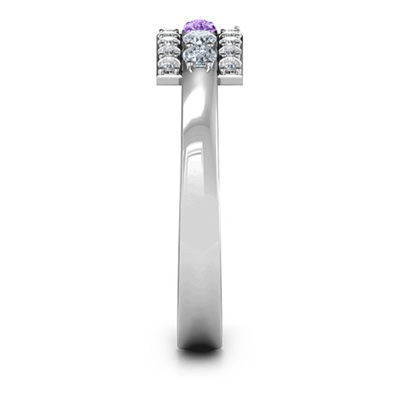 Layers Of Light Custom Engraved Ring Layers Of Light Ring with three layers of accent stones