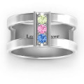 Layers of Love Ring with three centre stones