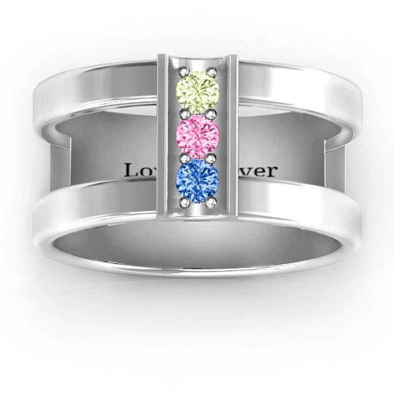 Layers of Love Ring with three centre stones