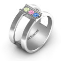 Layers of Love Ring showing its geometric cage-style band
