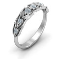 Leaves of Love six stone ring with leafy detailing