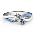 Light Up My Life infinity ring with two birthstones and accent stones