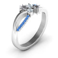 Light Up My Life infinity ring with two birthstones and accent stones
