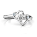 Linked in Love Ring with linked heart birthstone design