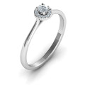 Little Luxury Halo Ring with round centre stone and halo accents