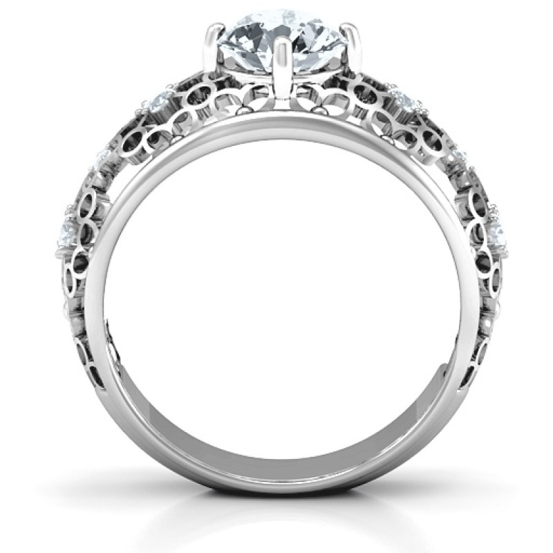 Looking at Love Ring Looking at Love Ring with round stones and latticework setting