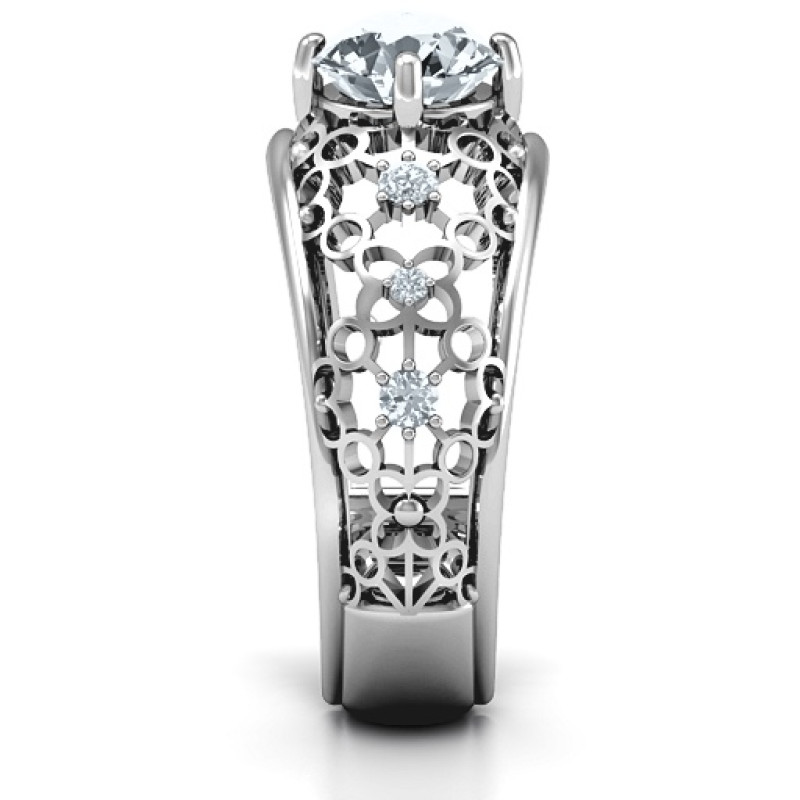 Looking at Love Ring Looking at Love Ring with round stones and latticework setting