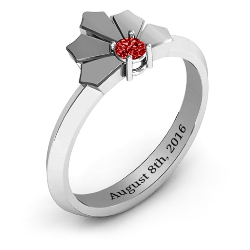 Lotus of Love Ring with a 3 mm round stone setting