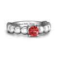 Love Story Promise Ring with round centre stone and circular side detailing