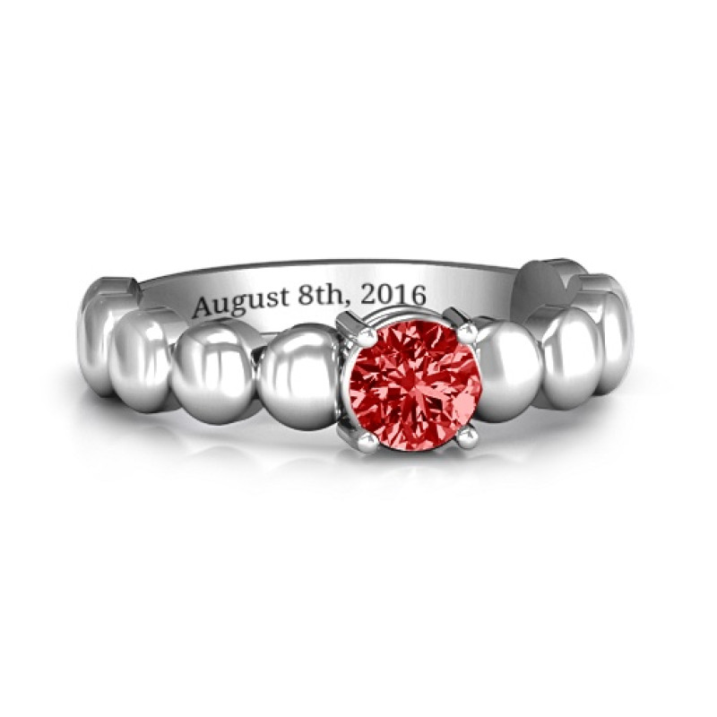 Love Story Promise Ring with round centre stone and circular side detailing
