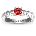 Love Story Promise Ring with round centre stone and circular side detailing