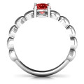 Love Story Promise Ring with round centre stone and circular side detailing