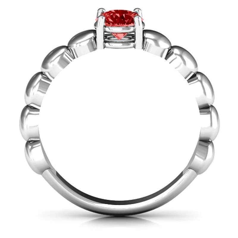 Love Story Promise Ring with round centre stone and circular side detailing