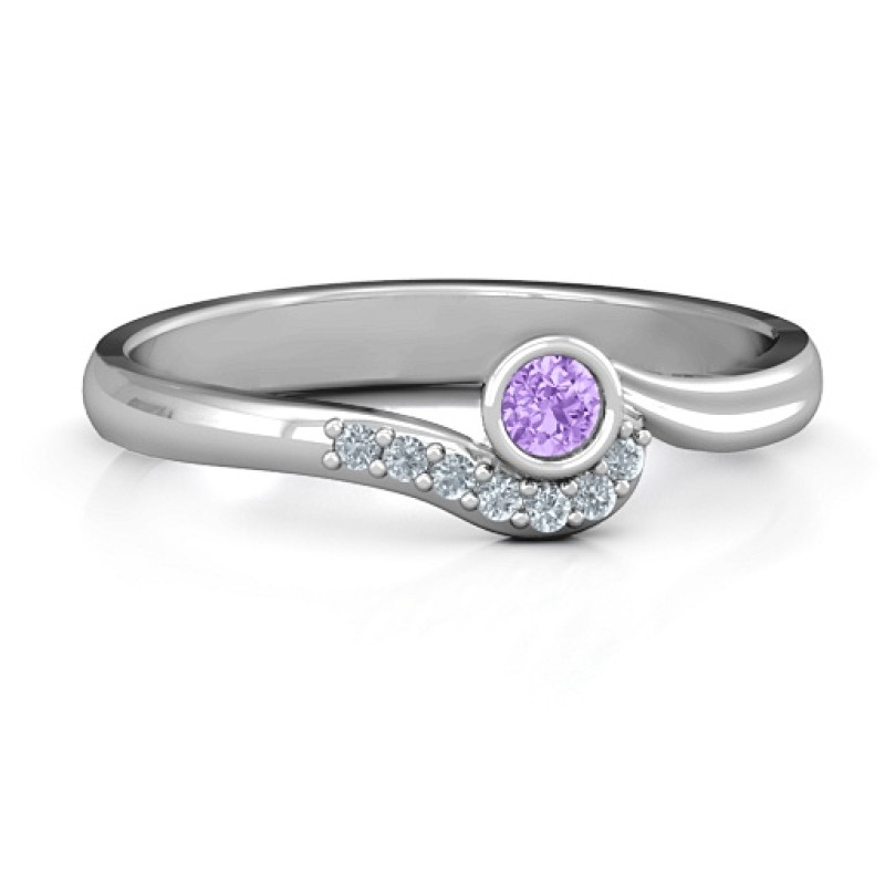 Low Wave Ring with Accents Low Wave Ring with Accents custom ring