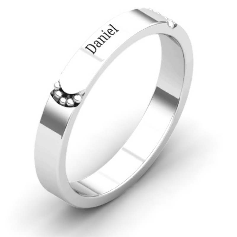 Lysander Beaded Curved Groove Women’s Ring Lysander Beaded Curved Groove Women’s Ring product image