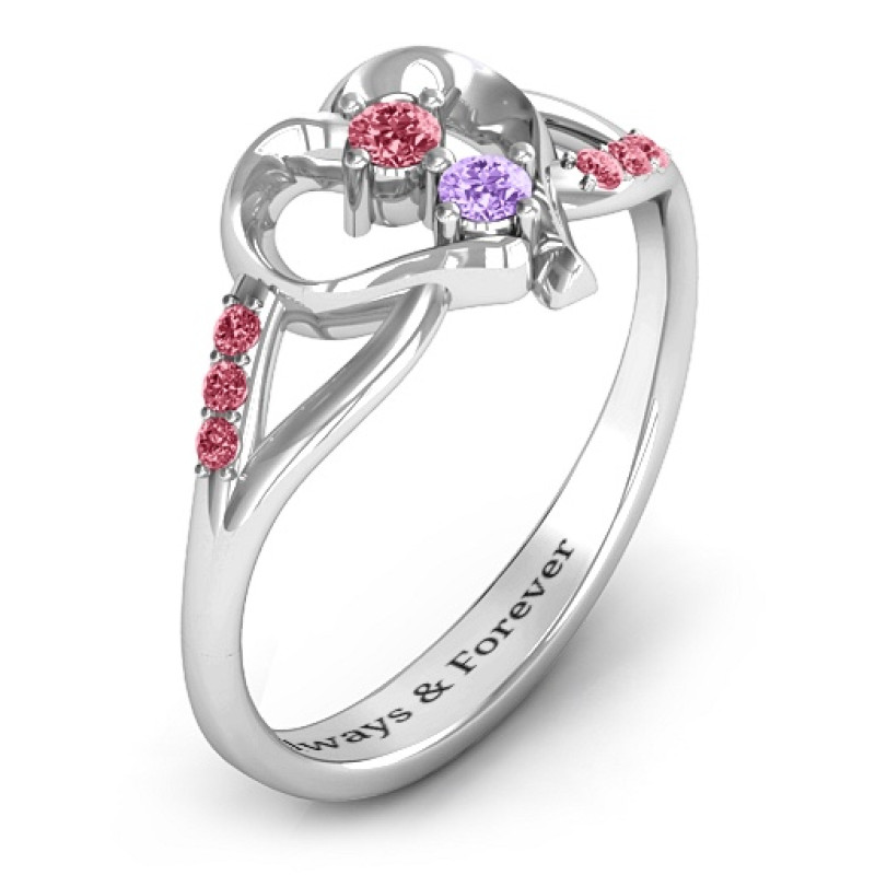 Magical Moments Two-Stone Ring with heart and infinity design