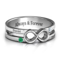 Men's Accented Infinity Ring Men's accented infinity ring with centre infinity symbol and two accent stones