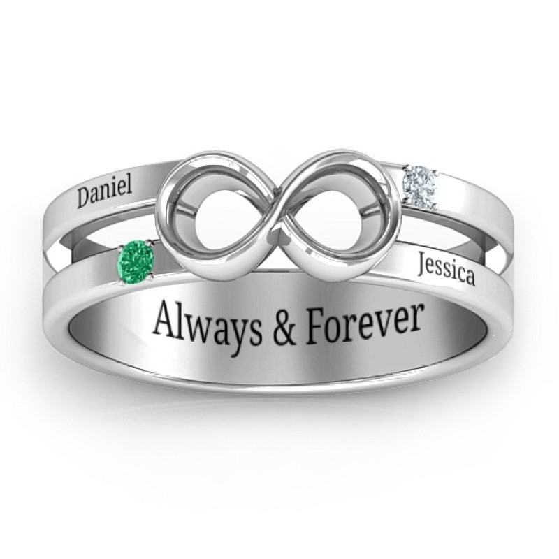 Men's Accented Infinity Ring Men's accented infinity ring with infinity symbol and accent stones