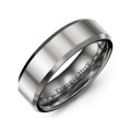 Men's 7mm Beveled Edge Polished Tungsten Ring Men's beveled edge polished tungsten ring