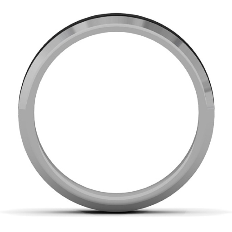 Men's Black Carbon Fiber Inlay Polished Tungsten Ring Men's polished tungsten ring with black carbon fiber centre inlay