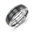 Men's black tungsten ring