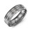 Men's Brushed Grooved Centre Beveled Tungsten Ring