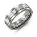 Men's Brushed Ribbed Tungsten Band Ring Men's brushed ribbed tungsten band ring