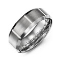 Men's 8mm Vertical Grooved Tungsten Ring Men's 8mm tungsten ring with vertical groove detailing