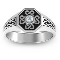 Men's Celtic Knot Signet Ring product view
