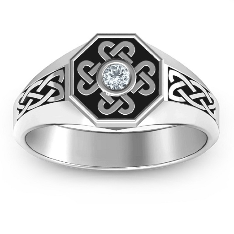 Men's Celtic Knot Signet Ring product view