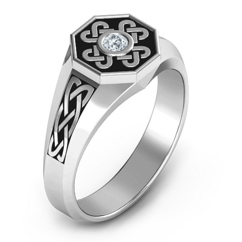 Men's Celtic Knot Signet Ring product view
