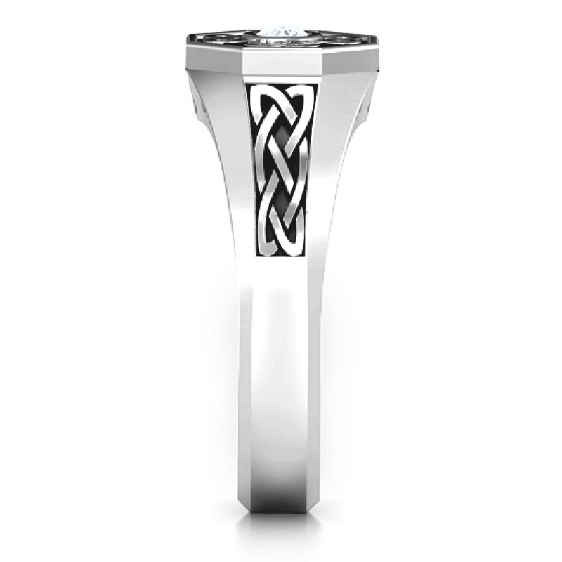 Men's Celtic Knot Signet Ring product view