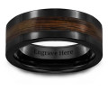 Men's Ceramic Ring with Wooden Inlay - Alternate View Men's ceramic ring with wooden inlay alternate view