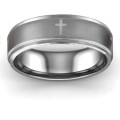 Men's cross and brushed centre ring view
