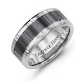 Men's grooved bicolour tungsten ring