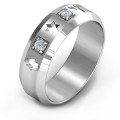 Men's Judaica ring with Chai, Star of David and Hamsa symbols