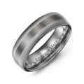 Men's 7mm Polished Brushed Centre Tungsten Ring Men's polished brushed centre tungsten ring