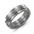 Men’s Polished Tungsten Detailed Centre Band Ring Men’s polished tungsten detailed centre band ring