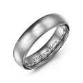 Men's 6 mm matte tungsten dome ring with polished insert